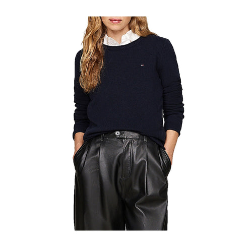 TOMMY HILFIGER Pullover Maglia Donna con orli arrotolati Blu A24 - TOMMY HILFIGERWW44161 - DW5 - S - Francavilla Moda